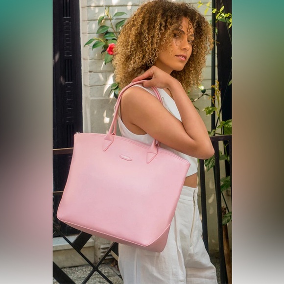 Ashoka Paris Vegan Leather Tote – Blush Pink – Luxury Work Bag